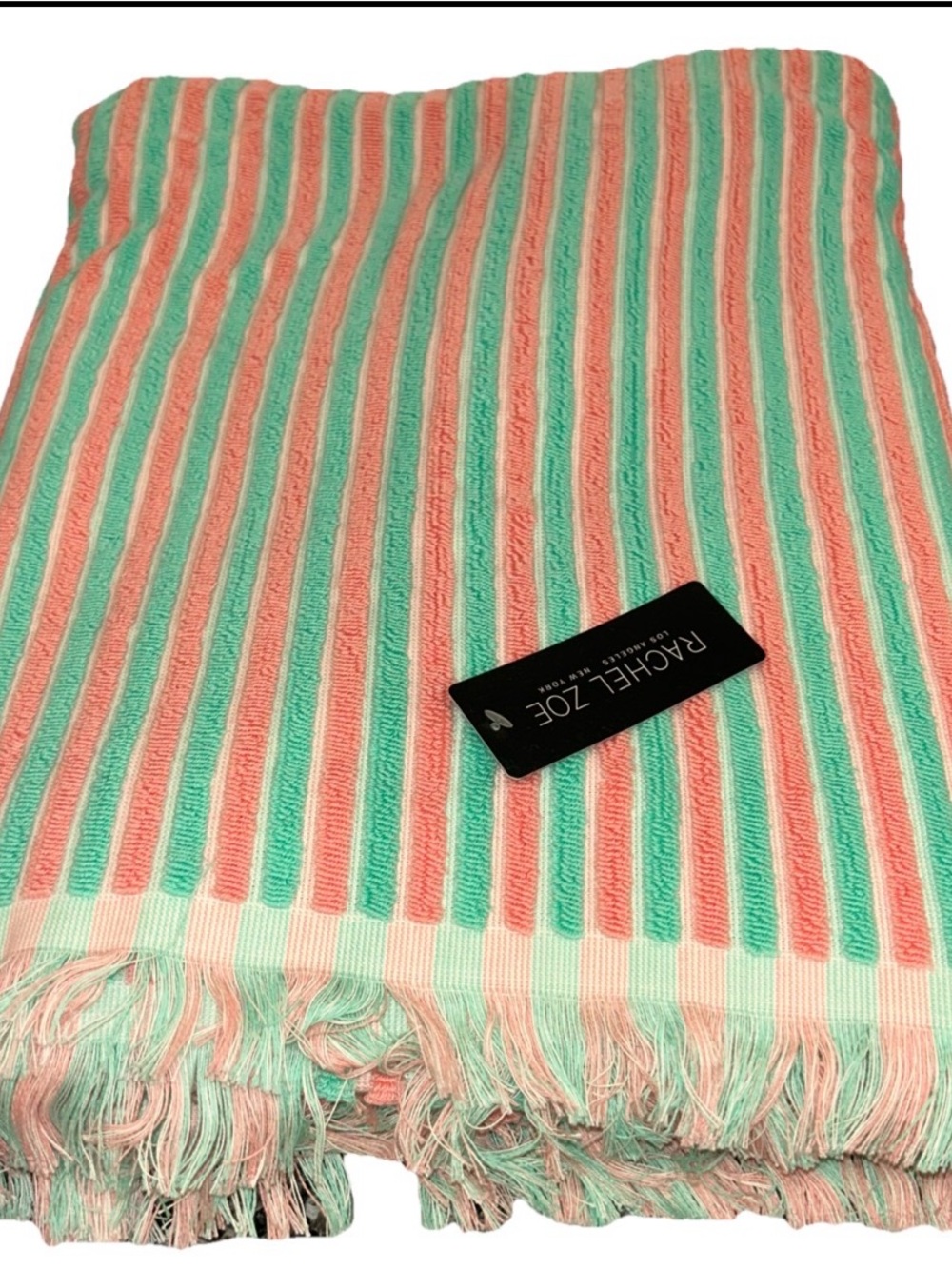 Rachel Zoe Pastel Mint Pink  40" x 70" Oversized Bath Beach Towel New